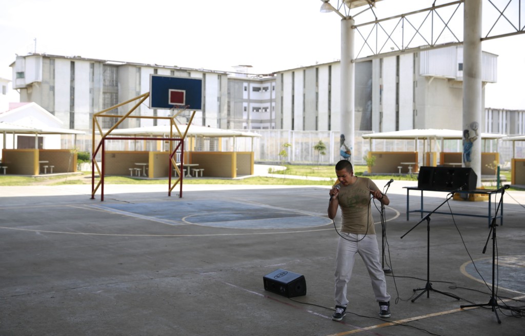 Anselmo Carrillo Hernández, an inmate at Santa Martha prison, performing in April.